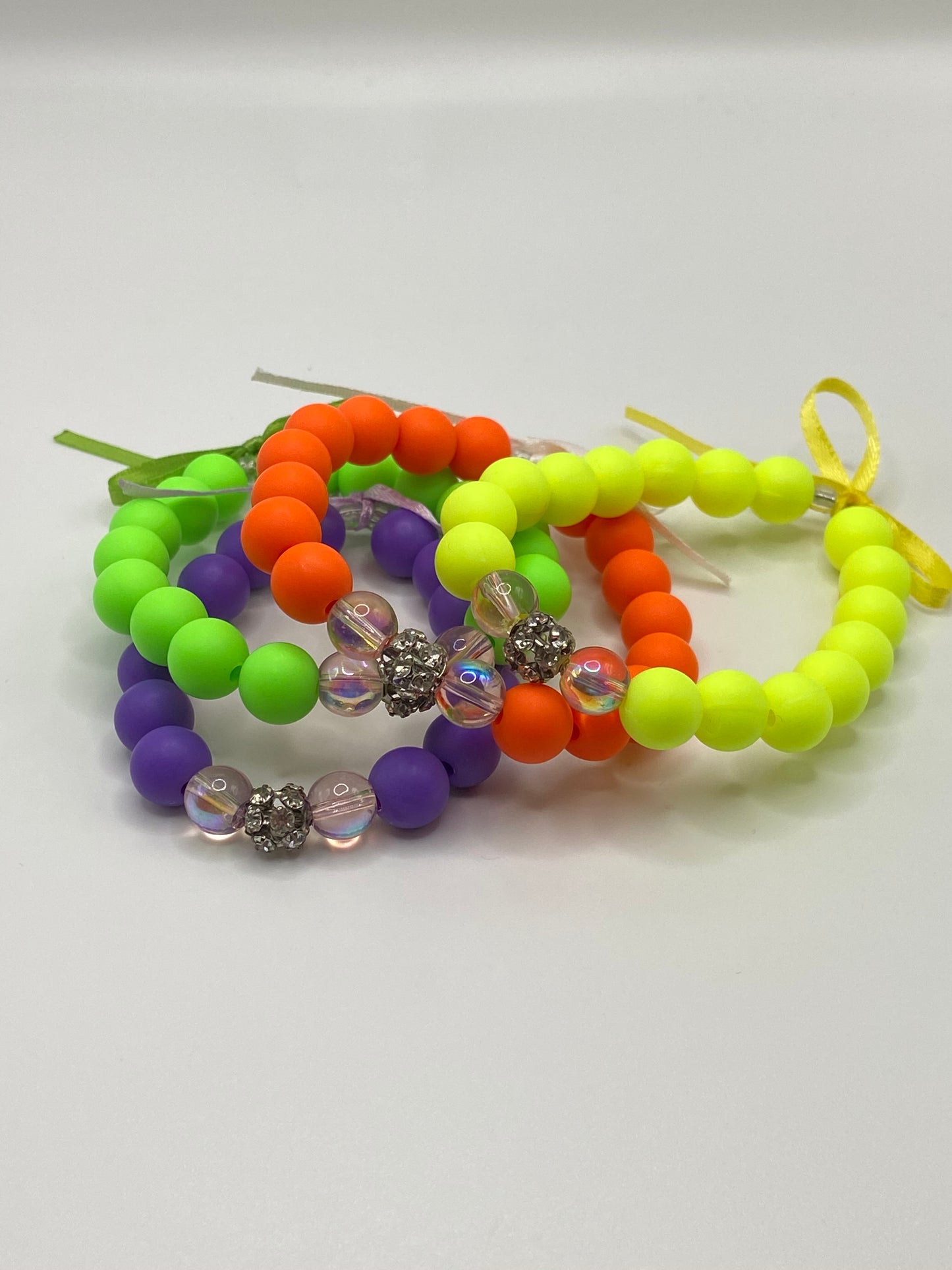 Children's Bling Thin Ribbon Bracelet and Earrings ( Touched By Promise)