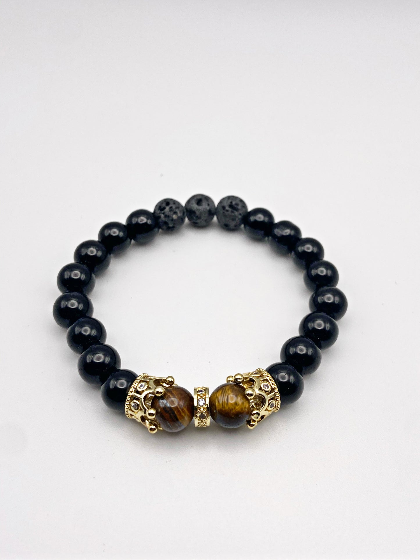 Tiger Eye and Black Jasper Aromatherapy Diffuser Bracelets