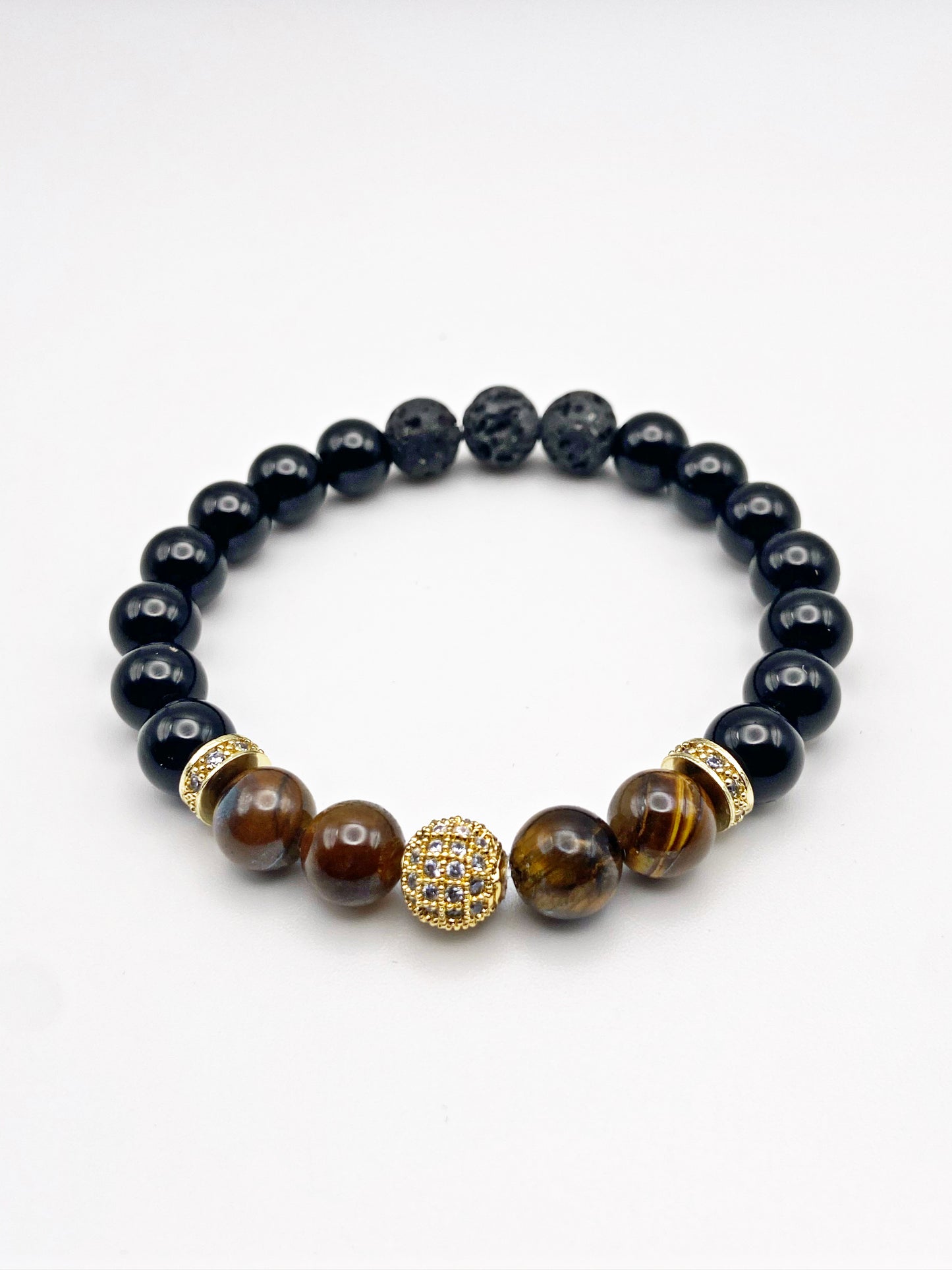 Tiger Eye and Black Jasper Aromatherapy Diffuser Bracelets